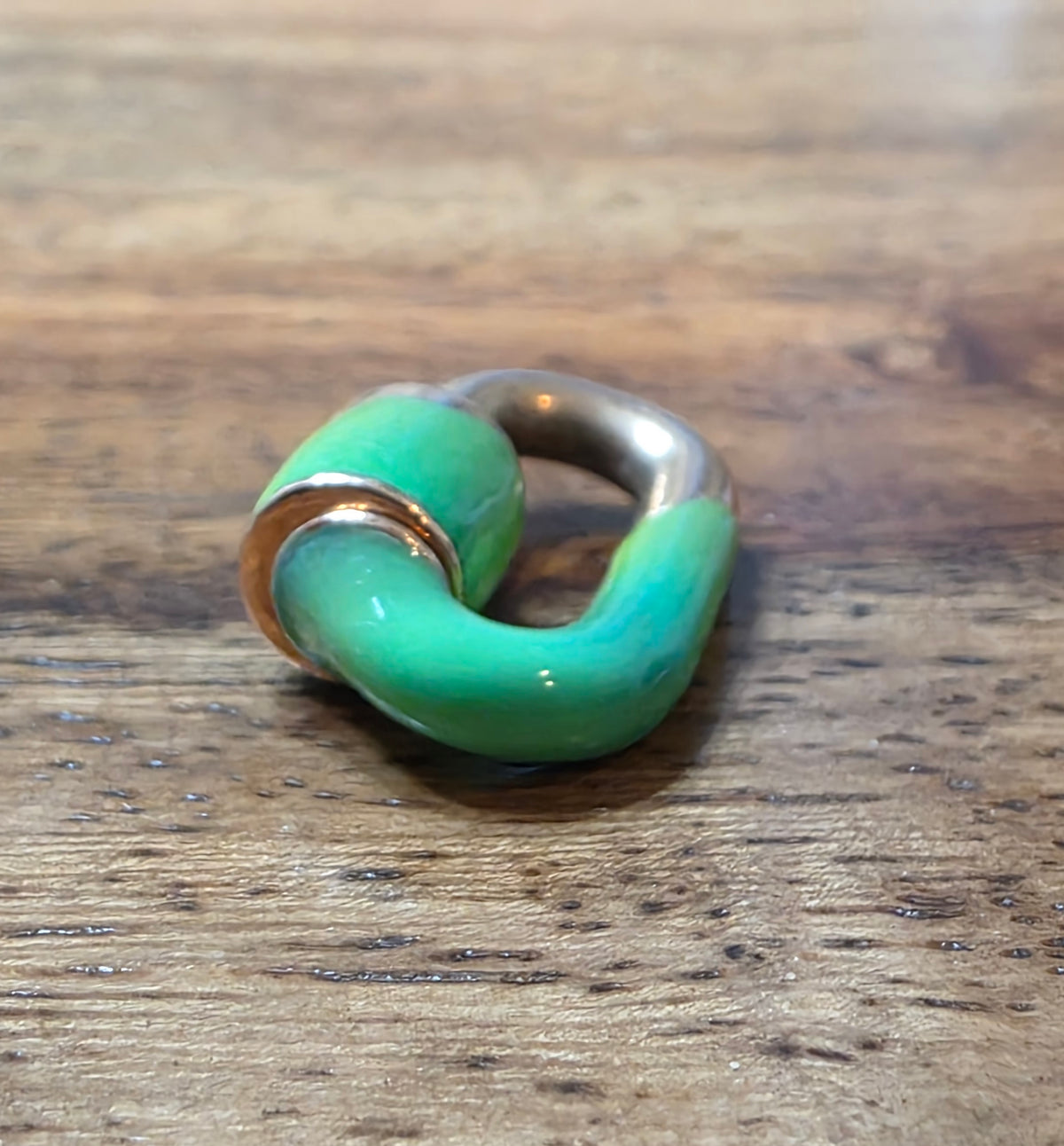 Marla Aaron 14K Rose Gold Enamel Vert Chubby Babylock