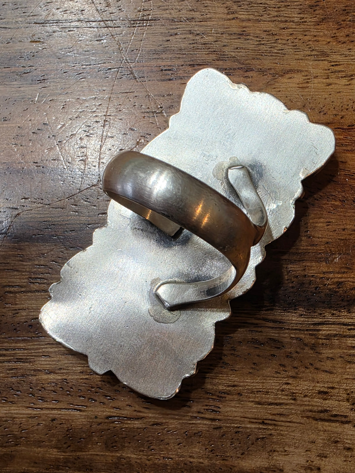 Navajo Anna Spencer Sonoran Gold Turquoise Cluster Ring, Adjustable, 925