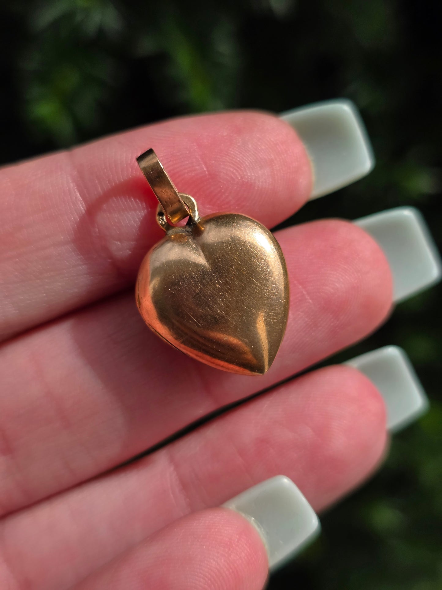Antique 14k Gold & Turquoise Puffy Heart Locket