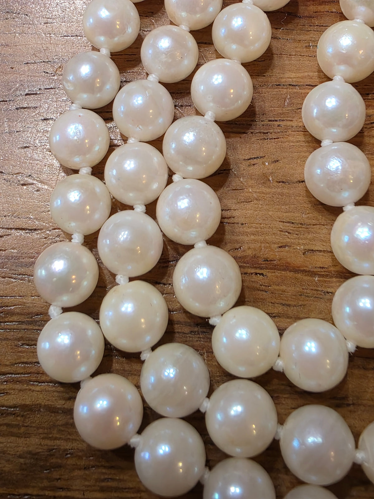 Vintage 14K Yellow Gold 6mm Cultured Pearl Matinee Necklace (22")